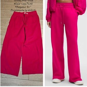 Lululemon Scuba Passionate Pink Wide-Leg Pants
